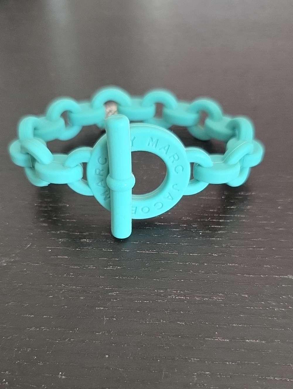 Marc Jacobs Turquoise Silicone Chain Toggle Bracelet